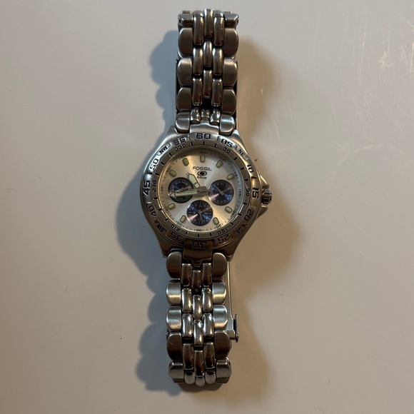 Fossil Other - Fossil Men's Silver Stainless Steel Chronograph with White Dial